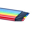 Isolated set of colored felt-tip pens on white