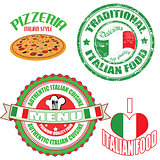 Set of authentic italian food stamp and labels