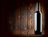 Bottle on a wooden background
