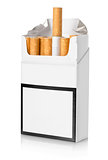 Pack of cigarettes isolated