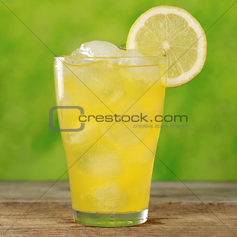 Cold orange lemonade in a glass