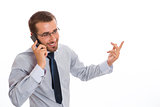 Business man speaking on cellphone