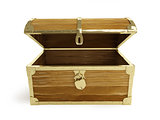 old wooden chest open