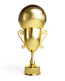 gold basketball ball cup
