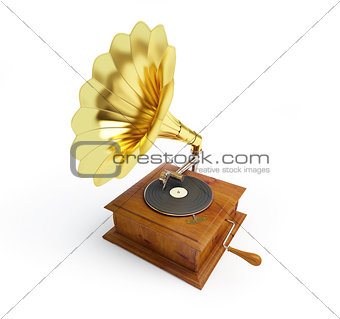 gramophone on a white background