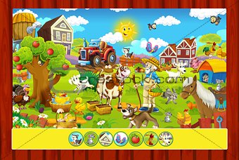 The page with exercises for kids - farm