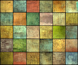 abstract multiple color square tile grunge pattern backdrop