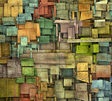 fragmented multiple color square tile grunge pattern backdrop
