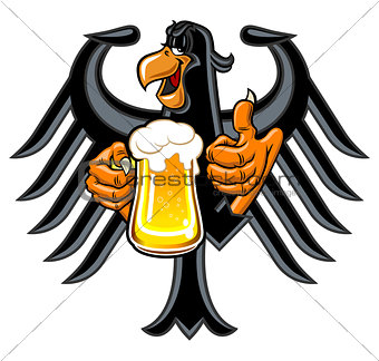 Eagle with beer