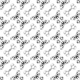 Vintage star shaped tiles seamless pattern, monochrome background