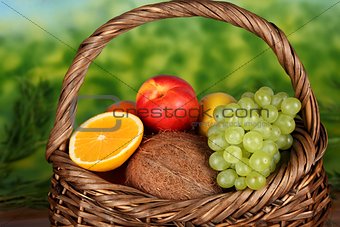Basket of fruit.