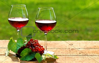 Two glasses of wine.