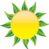Sun with green leaves