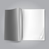 open blank magazine on grey