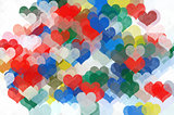 painted hearts abstract illustration