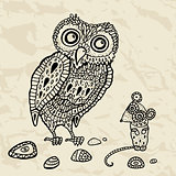 Decorative Owl and  Mouse.