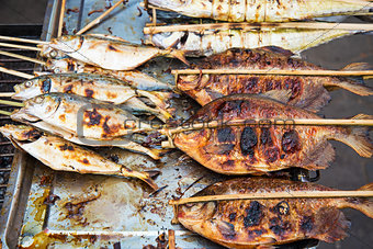 grilled fish in kep market cambodia