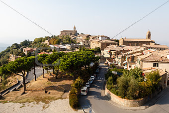 Aerial View of Montalcino, the City of Brunello Wine, Italy