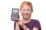 Girl with calculator