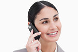 Close up of businesswoman on her cellphone