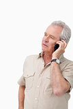 Mature man talking on his mobile phone