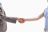 Handshake between two women