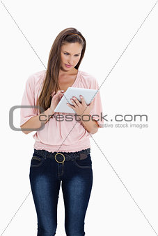 Girl using a touchpad