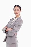 Side view of businesswoman with folded arms