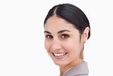 Close up of smiling young businesswoman