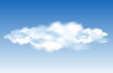 Realistic vector clouds in the blue sky 2
