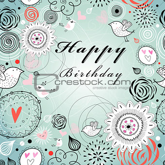 floral greeting card for birthday