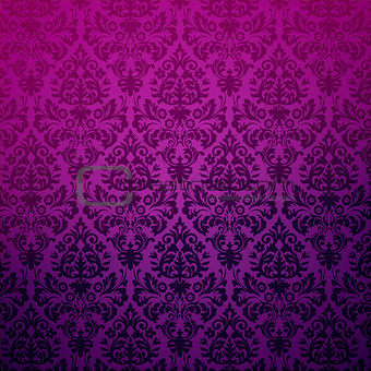 Damask vintage floral purple pattern