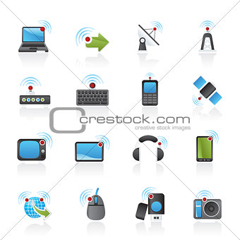 wireless and technology icons
