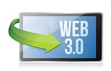 word Web 3.0 on a tablet, seo concept