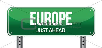 Europe road sign direction