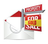 E-mail and real estate sold sign