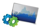 Stock Market Chart and gears