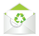 Ecology envelope with symbol of recycling