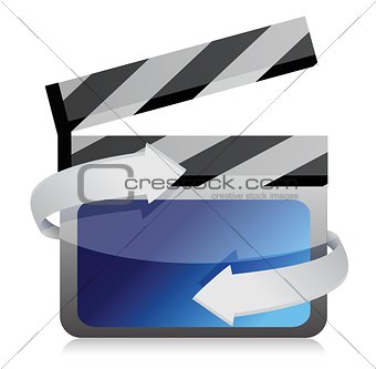 Film clap board cinema on the move