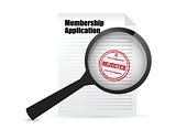 membership application rejected and magnifier
