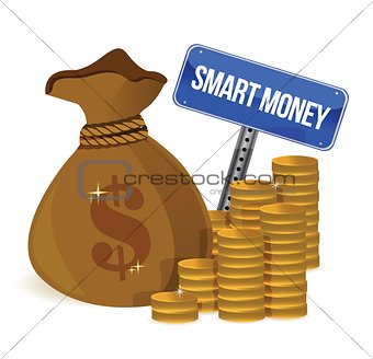 smart money bag and coins