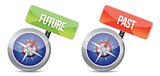 past and future Glossy Compass illustration design
