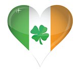 Ireland Flag Heart Glossy and clover