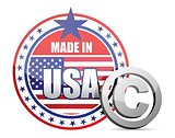 Made in USA flag seal with copyright