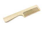 Wooden comb over white