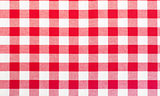 Red and white tablecloth