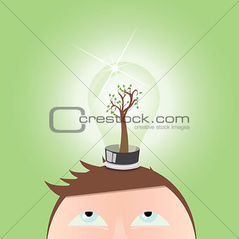 Think green Light Bulb Tree