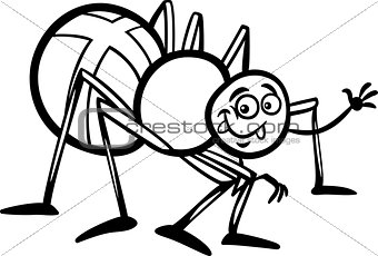cross spider cartoon for coloring book