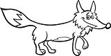 fox cartoon illustration for coloring