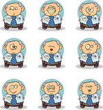 Set of 9 pictures of the old office worker. Can be used as a Smilie Pack.